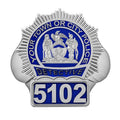 New York Personalized Detective Badge Ring with Blue Enamel, Number & Department