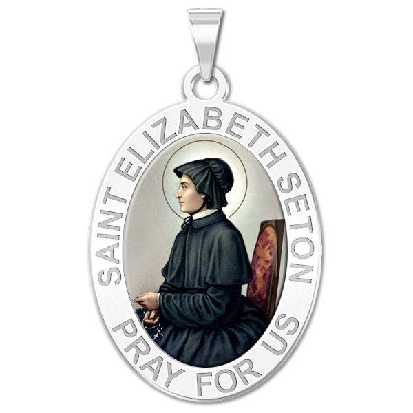 Saint Elizabeth Seton OVAL Religious Medal  "EXCLUSIVE"