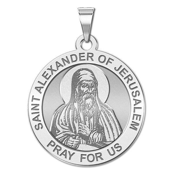 Saint Alexander of Jerusalem Round Religious Medal