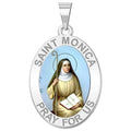 Saint Monica Oval Religious Color Medal