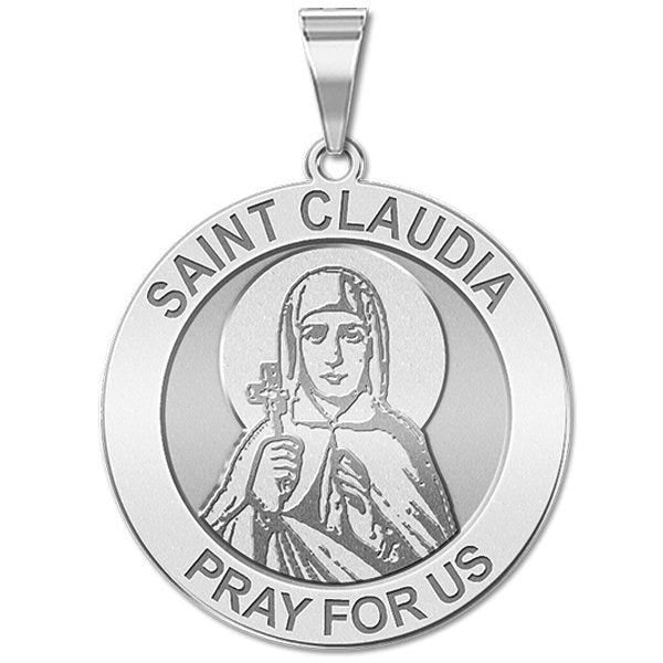 Saint Claudia of Rome Round Religious Medal