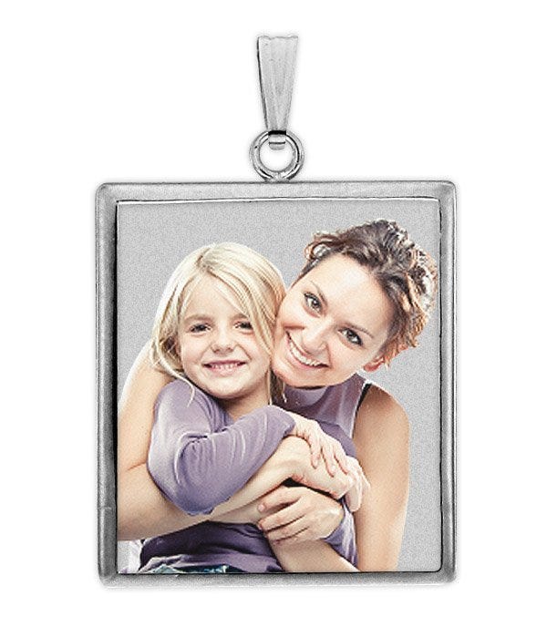 Square with Bezel Frame Photo Pendant Picture Charm