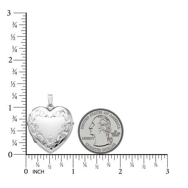 Silver Heart Four Photo Locket