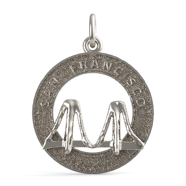 San Francisco Bridge Ring Charm Engravable
