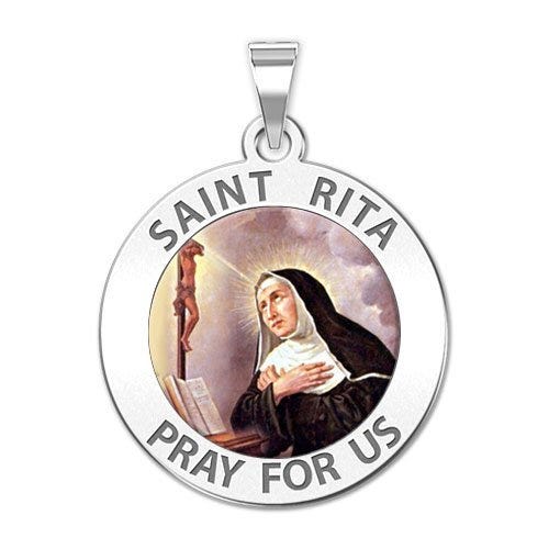 Saint Rita Religious Medal Color "EXCLUSIVE"