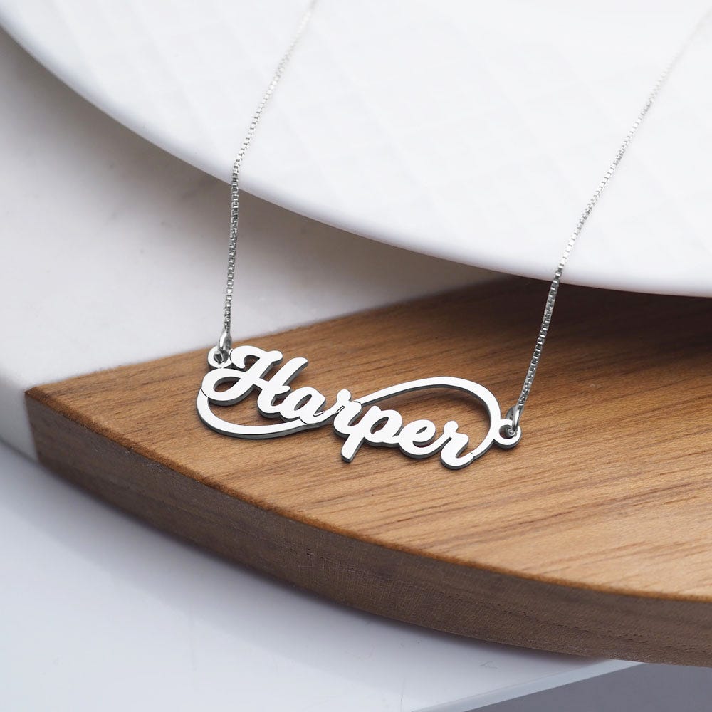 Personalized Infinity Name Necklace with Chain