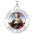 Saint Catherine of Alexandria Round Religious Medal - Color