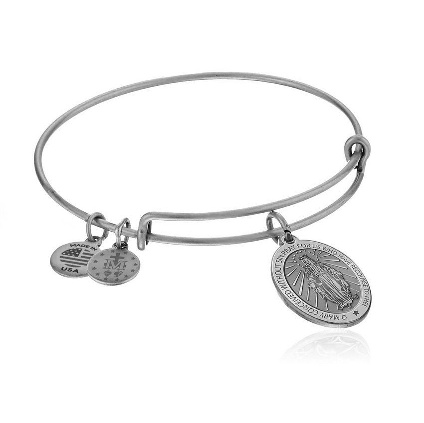 Expandable Bracelet W/ Oval Miraculous Medal