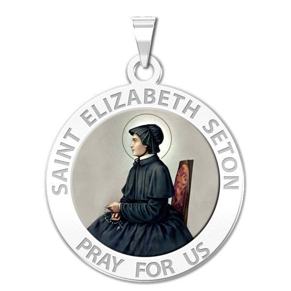 Saint Elizabeth Seton Round Religious Medal "Color EXCLUSIVE"