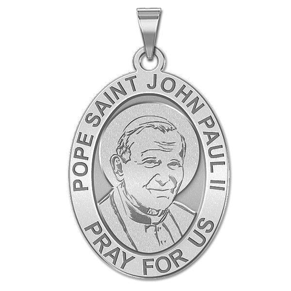 Pope Saint John Paul II Oval Religious Medal