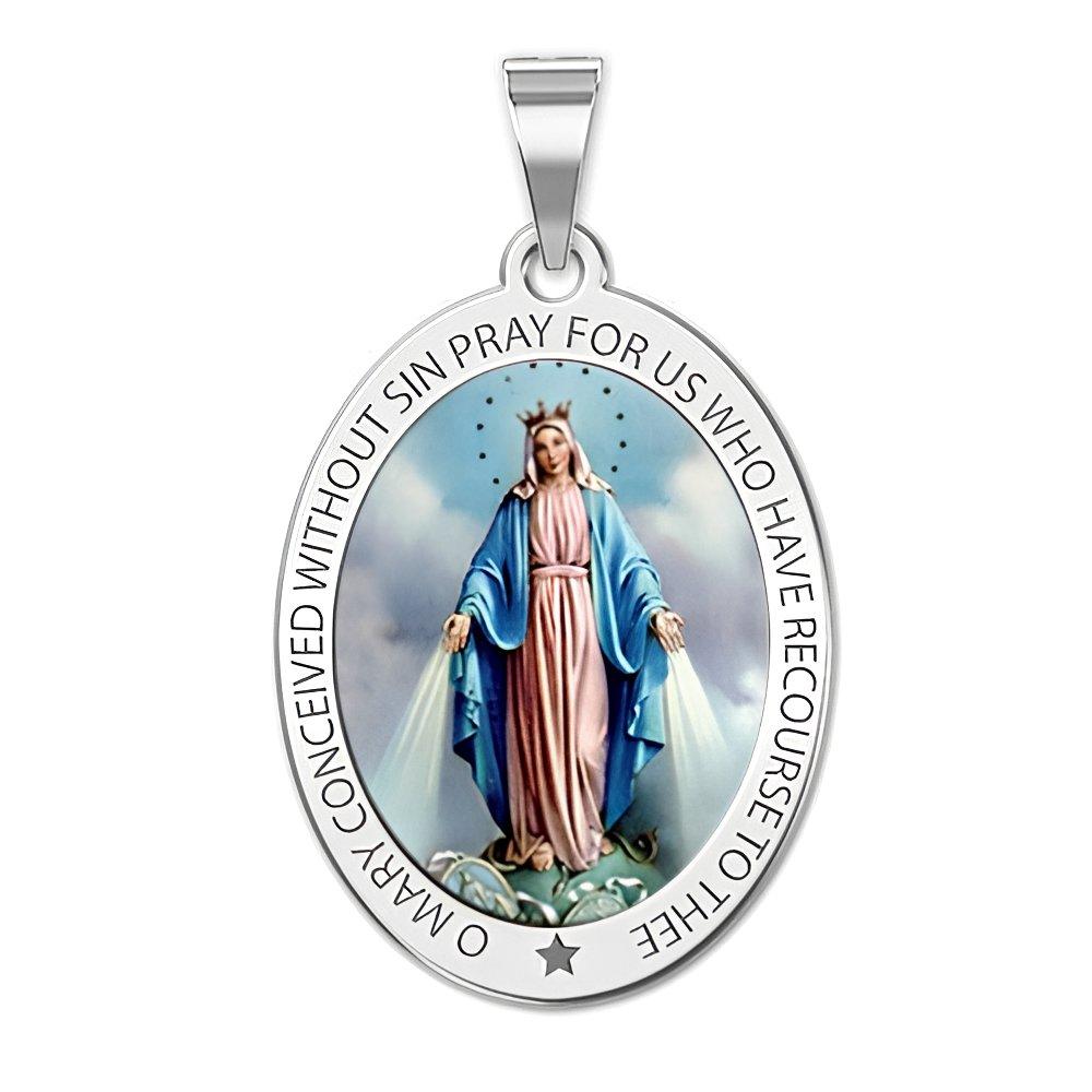 Miraculous Medal Exclusive Color Oval Pendant