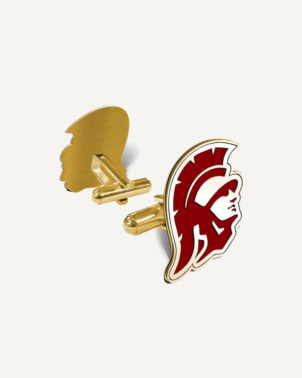 Pair of USC Color Enamel Trojan Head Cufflinks