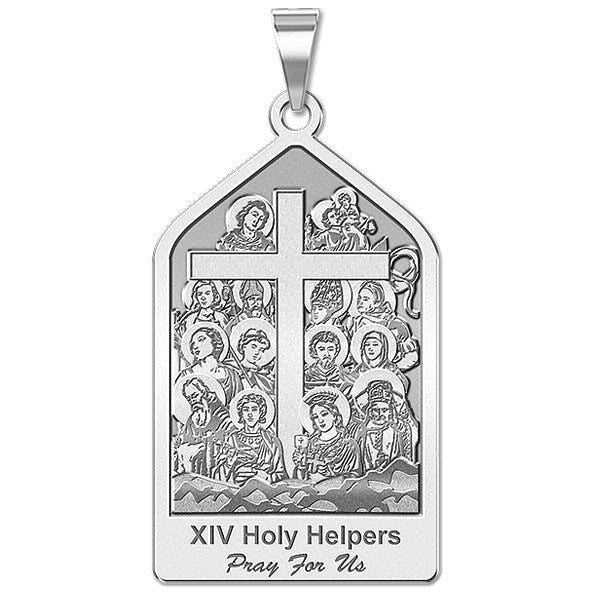 The 14 Holy Helpers Pentagon Shaped Religious Medal
