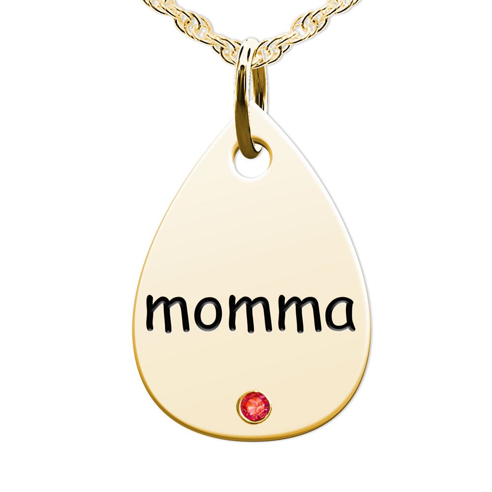 Momma Teardrop Shaped Charm