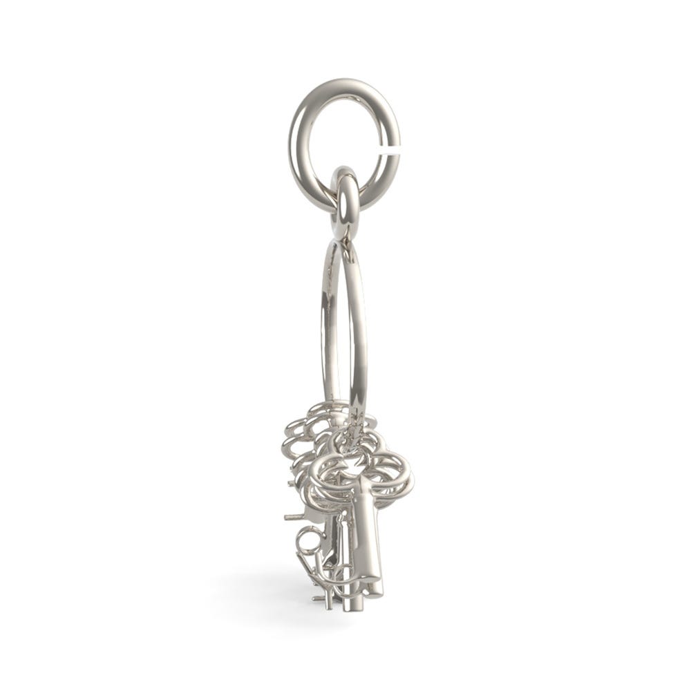 I Love You Skeleton Key Ring Charm