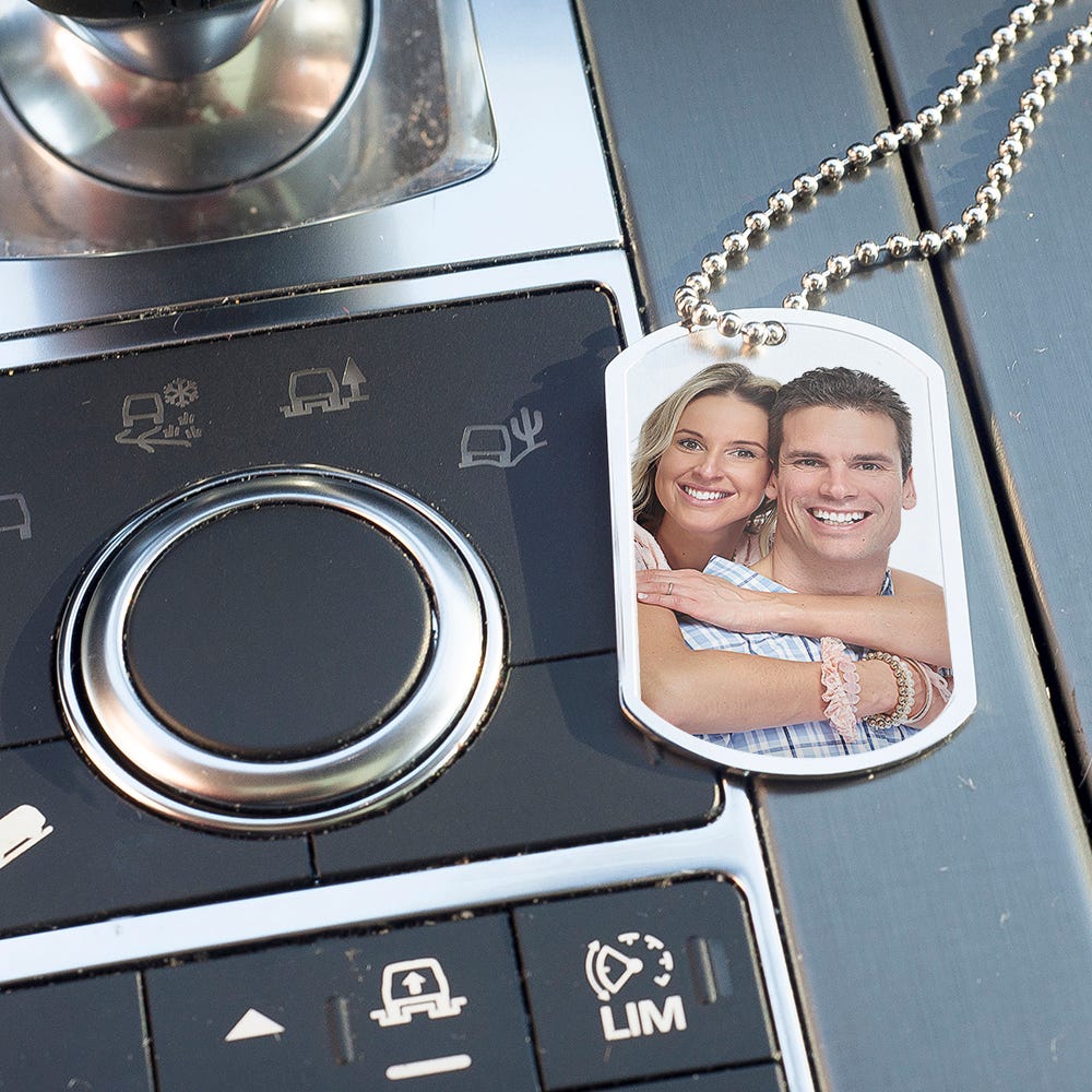 Stainless Steel Photo Dog Tag Keychain