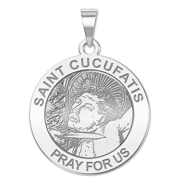 Saint Cucufatis Round Religious Medal "EXCLUSIVE"