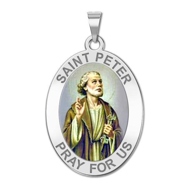 Saint Peter Oval Color Religious Medal