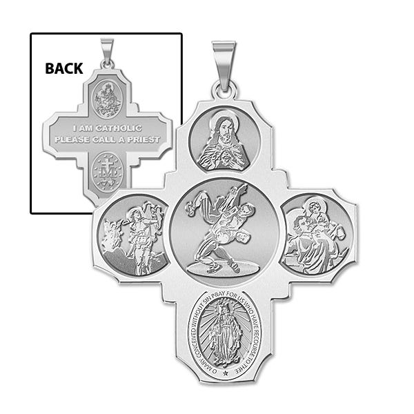 Four Way Cross - Wrestling Religious Medal  "EXCLUSIVE"