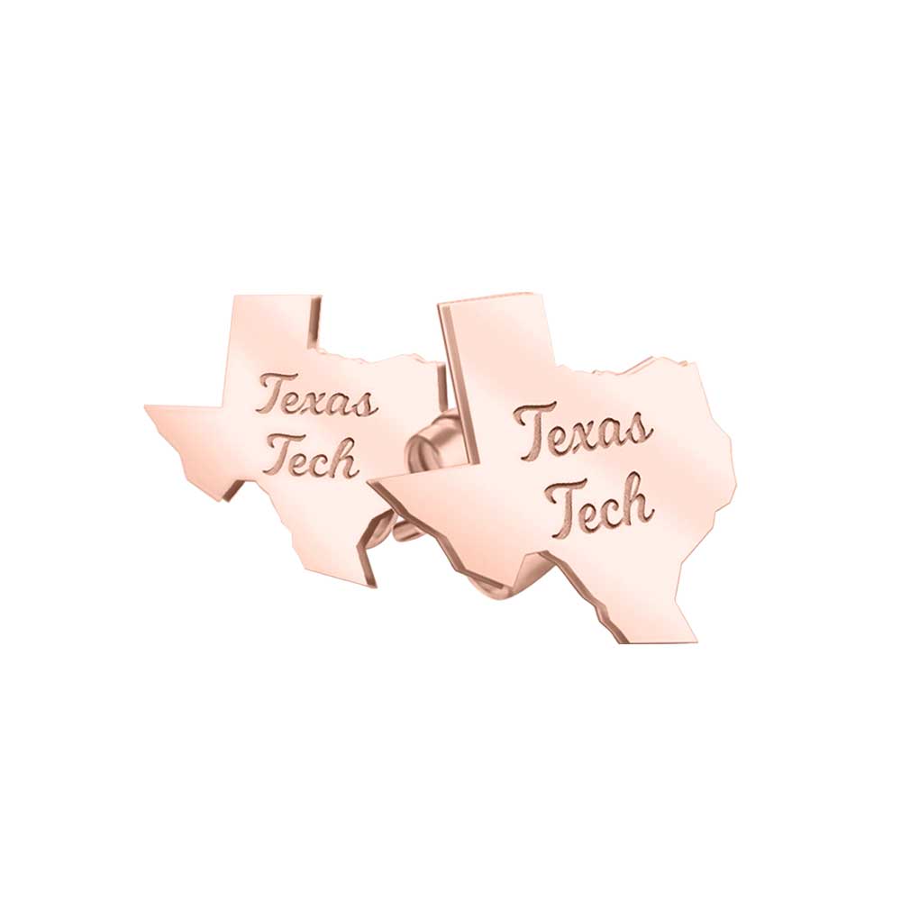 Pair Of Texas Tech Outline Script Earrings