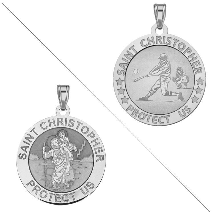 Baseball - Saint Christopher Doubledside Sports Religious Medal