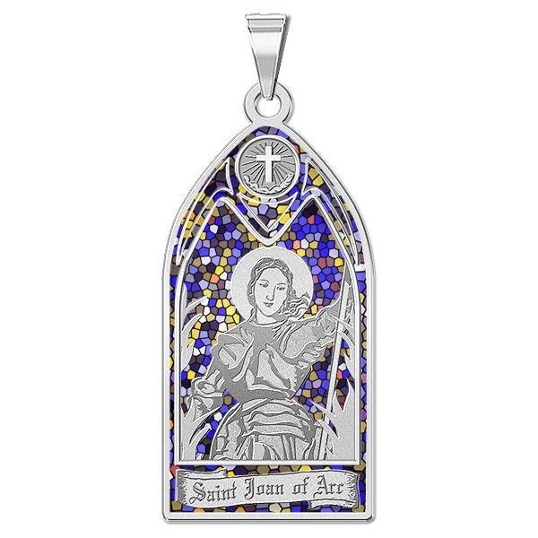 Saint Joan of Arc - Stained Glass Religious Medal