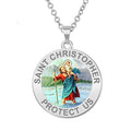 Saint Christopher Round Religious Medal - Color