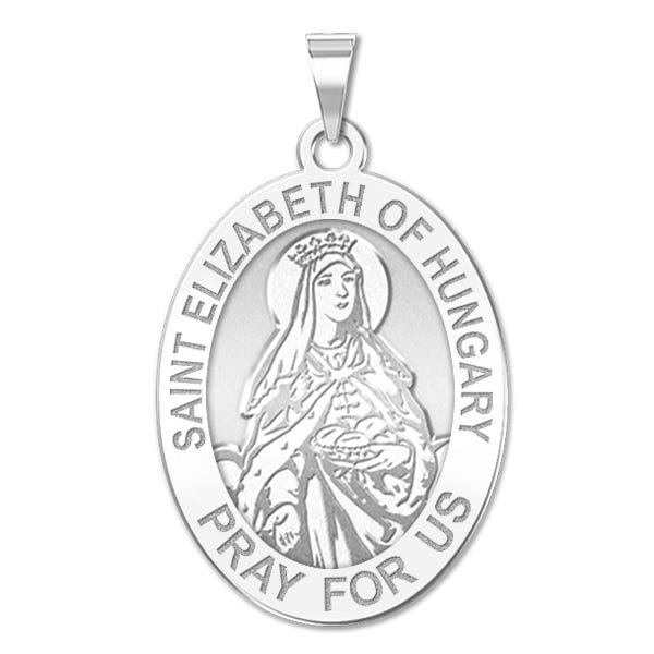 Saint Elizabeth of Hungary Oval Religious Medal