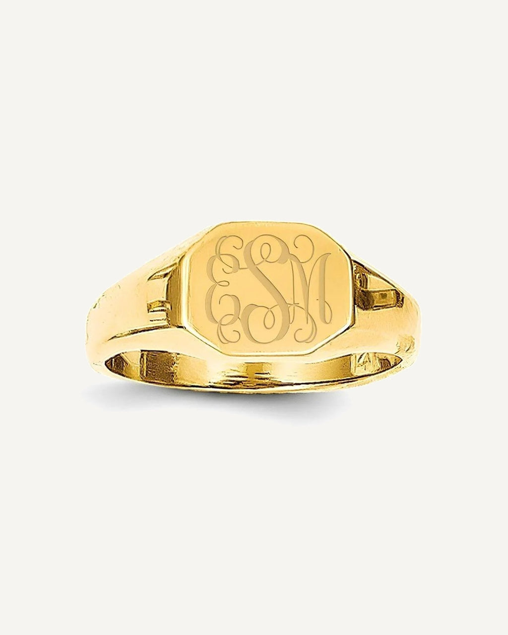 14K Gold Boy's Octagon Signet Ring