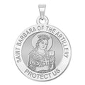 Saint Barbara of Artillery Round Religious Medal