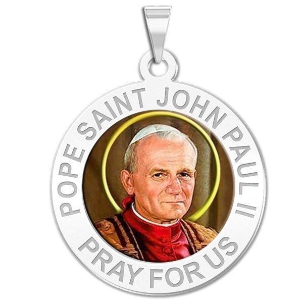 Pope Saint John Paul II Religious Medal Color