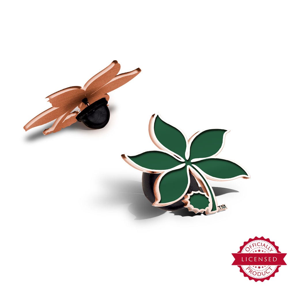 Ohio State University Color Enamel Buckeye Leaf Pin