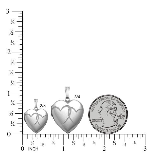 Silver "Interlocking Hearts" Heart Photo Locket