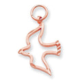 14k Yellow Gold Satin & Diamond -Cut Dove Charm