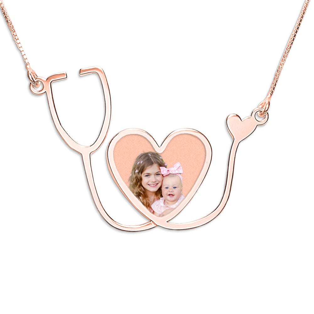 Stethoscope Heart Photo Pendant for Doctors or Nurses