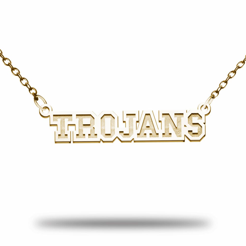 USC Block Trojan Necklace