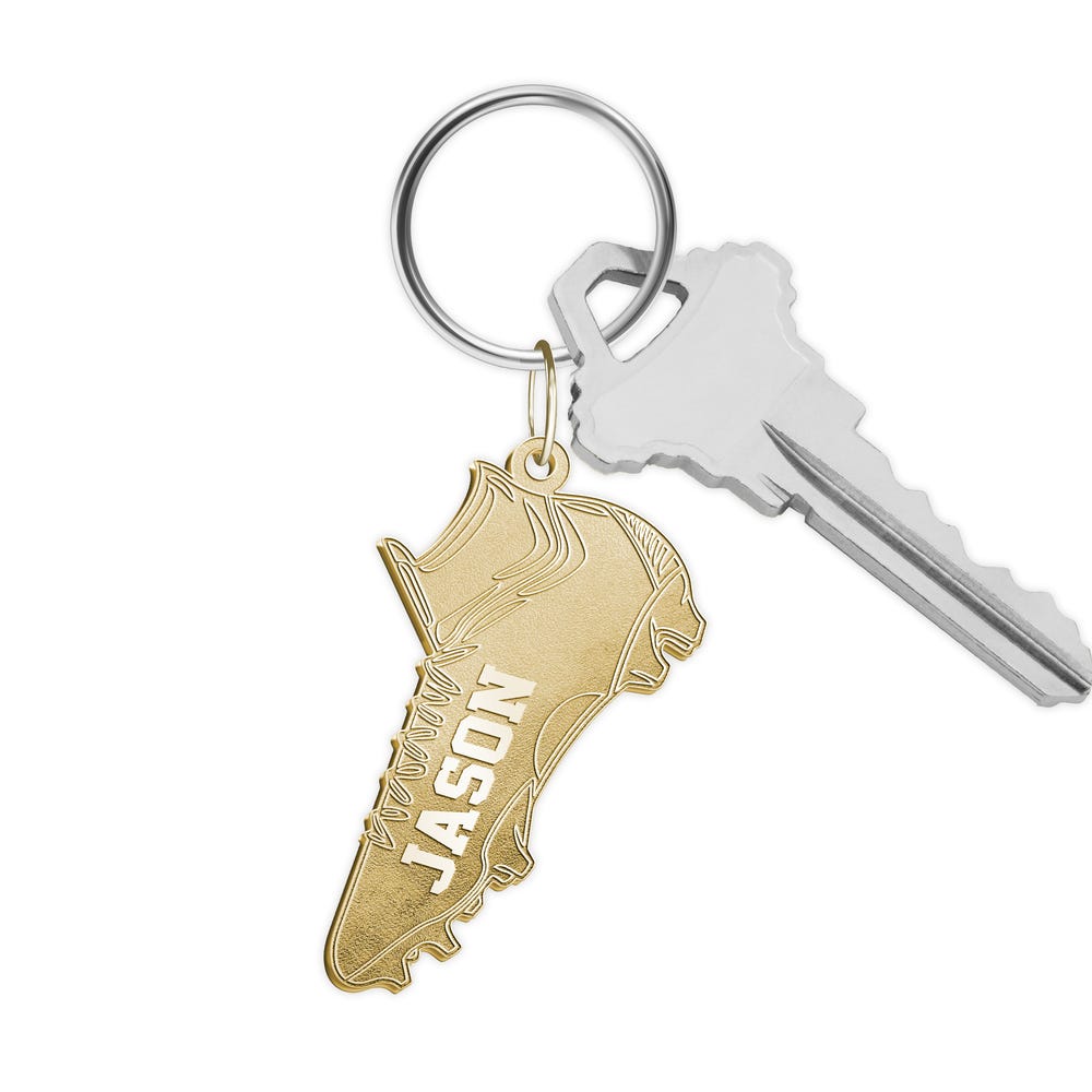 Personalized Football Cleat Keychain