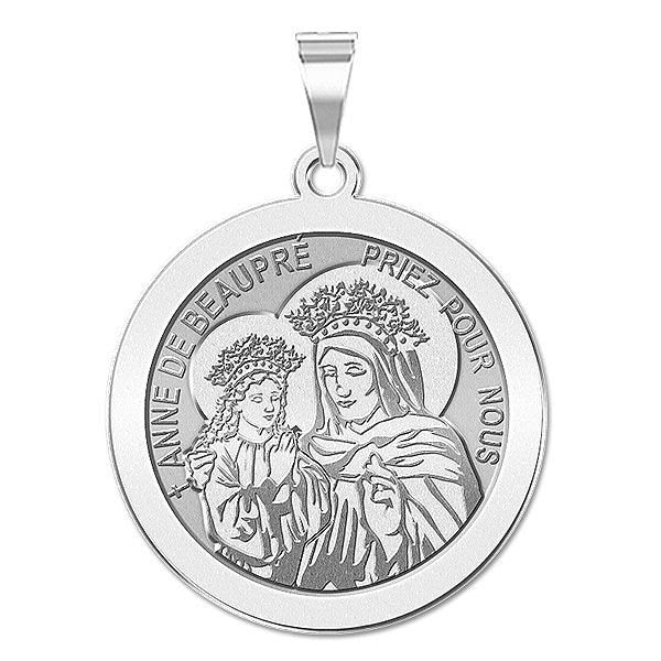 Saint Anne De BeauPre Round Religious Medal