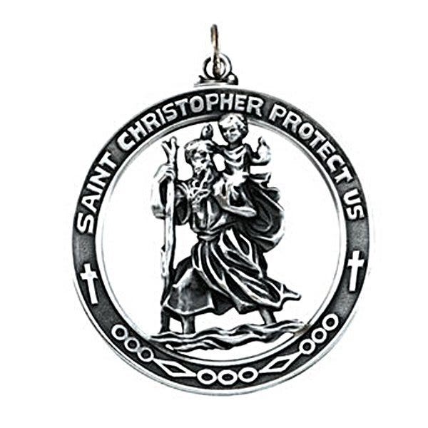 Saint Christopher Round Cut-Out Religious Medal