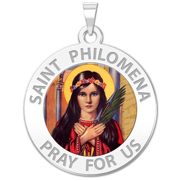 Saint Philomena Round Medal "Color EXCLUSIVE"