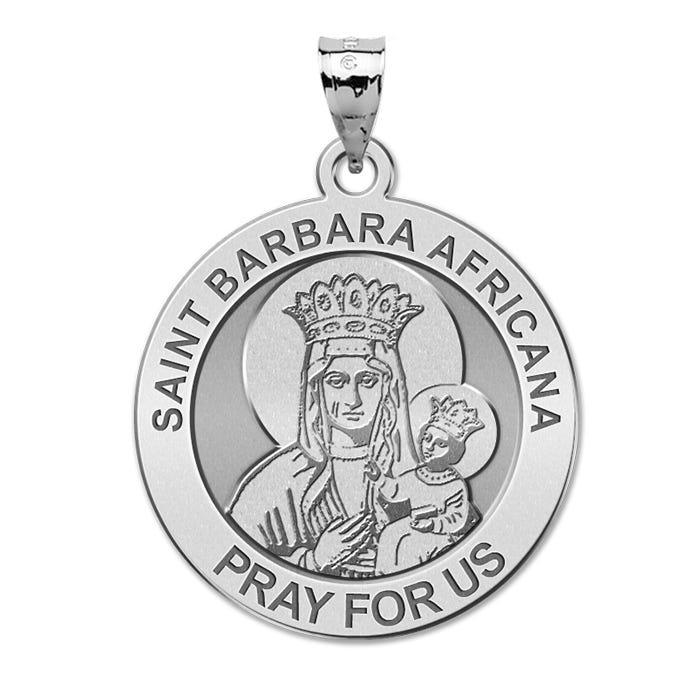 Saint Barbara Africana Round Religious Medal "EXCLUSIVE"
