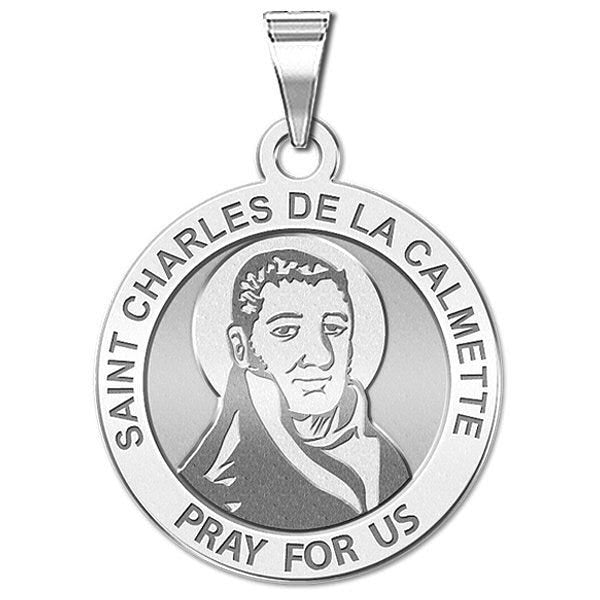 Saint Charles De La Calmette Round Religious Medal - "EXCLUSIVE"