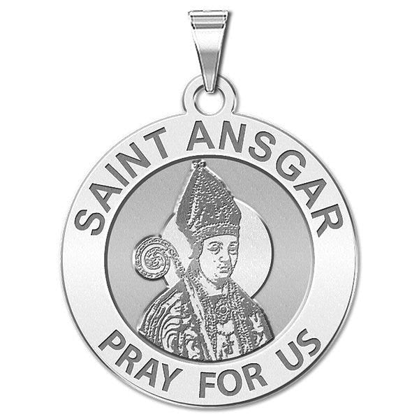 Saint Ansgar Round Religious Medal - "EXCLUSIVE"