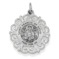 Saint Francis of Assisi Round Filigree Religious Medal