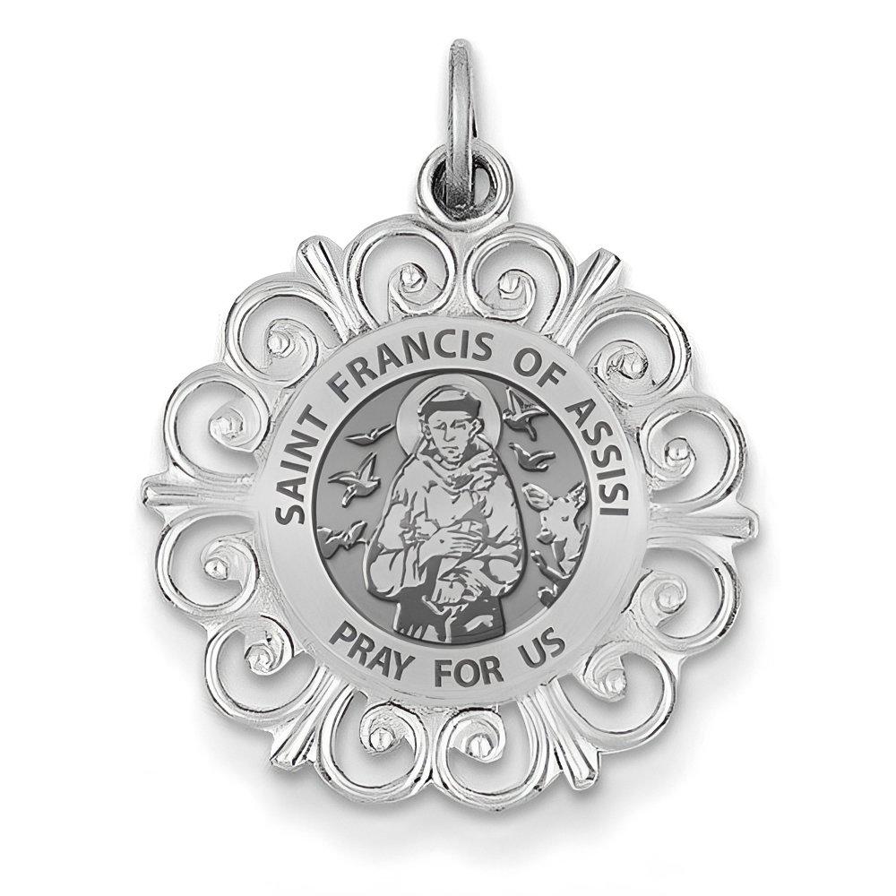 Saint Francis of Assisi Round Filigree Religious Medal