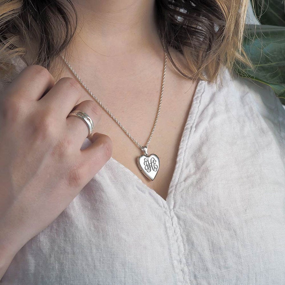 Monogram Initial Heart Photo Locket
