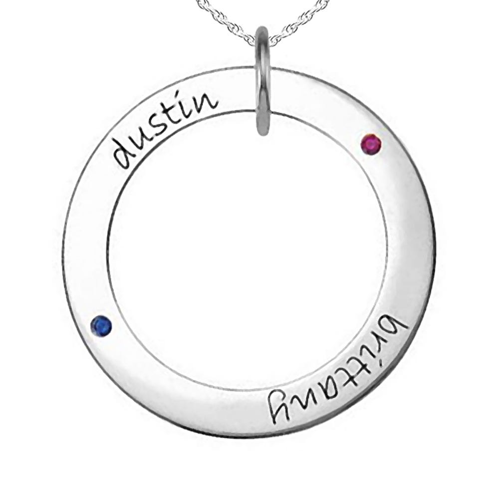 Personalized Two Birthstones Disc