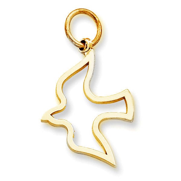 14k White Gold Dove Charm