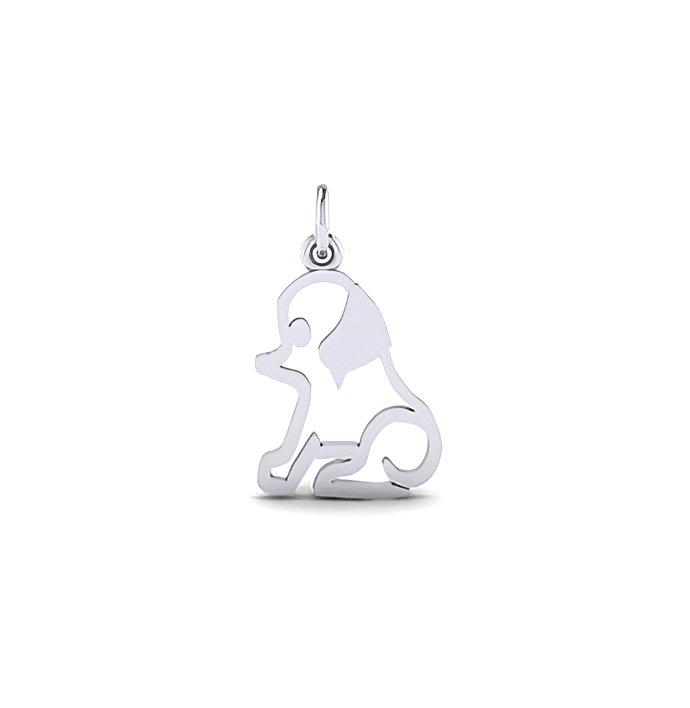 Flat Sitting Dog Charm