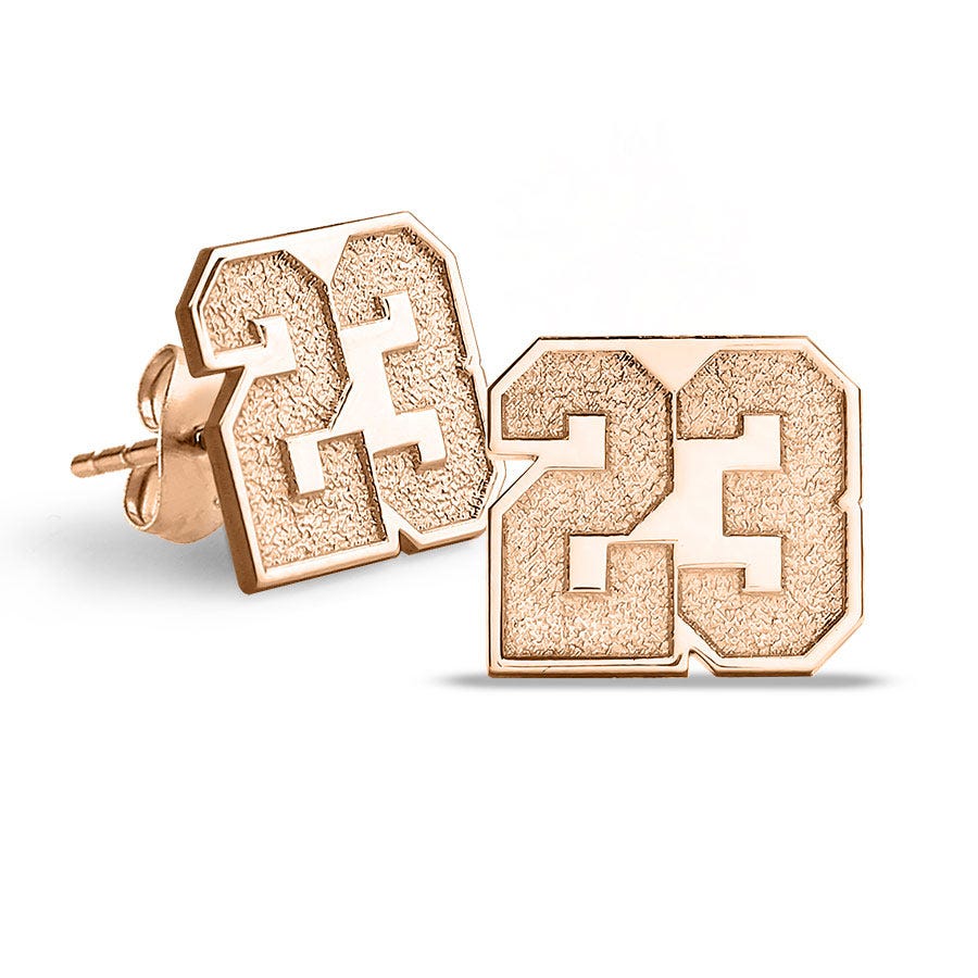 Pair Of Sports Number Stud Earrings